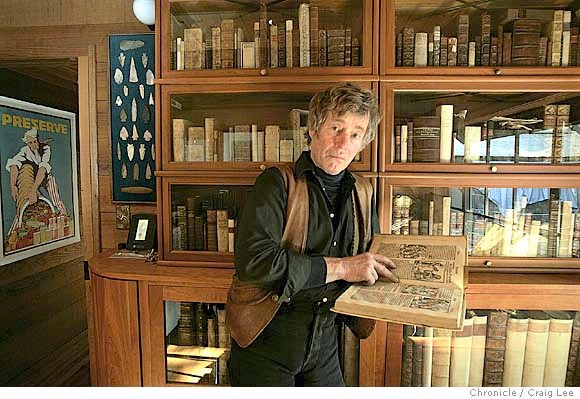 Sean Thackrey in his library